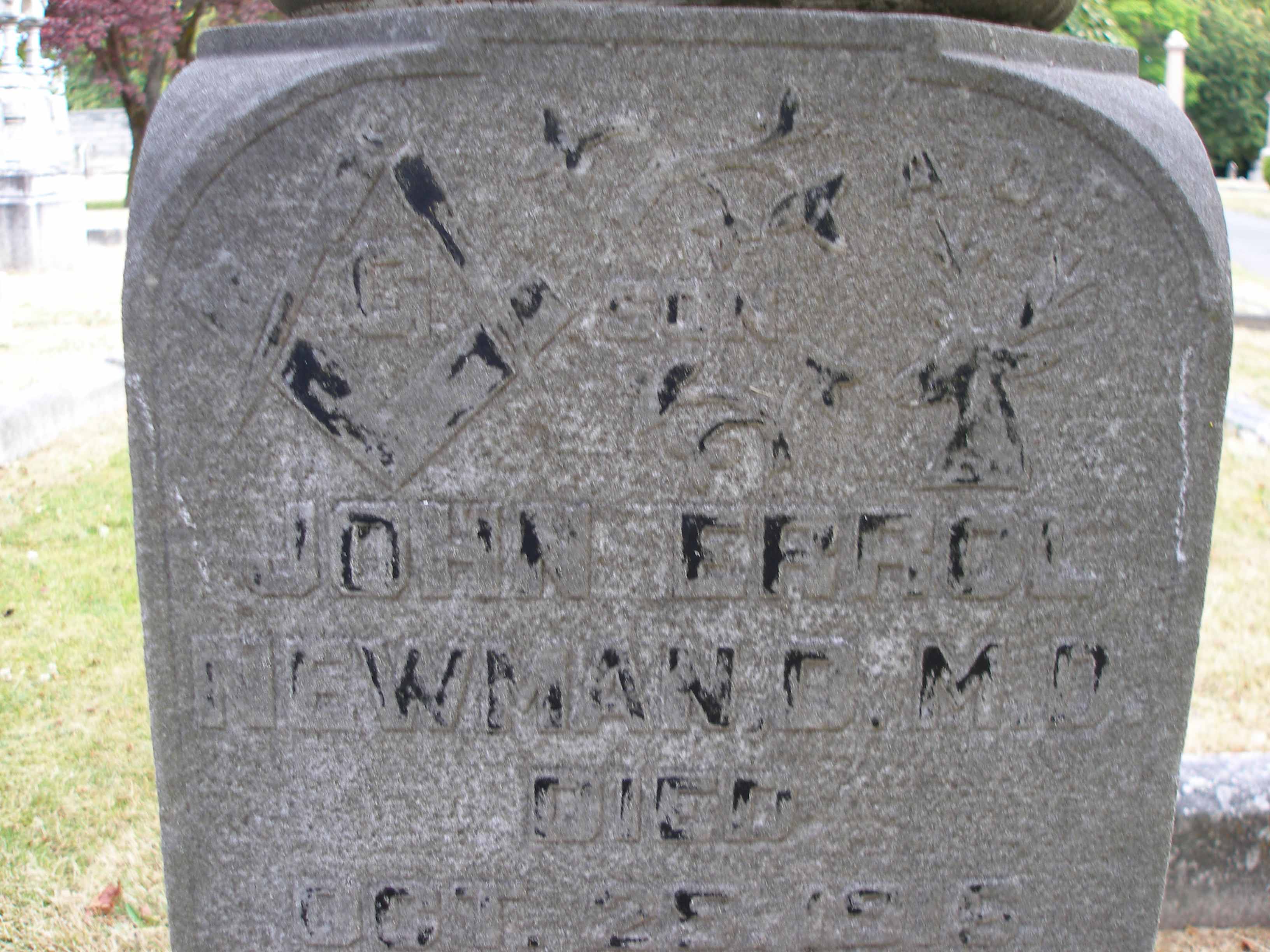 Dr. John Errol Newman tomb inscription